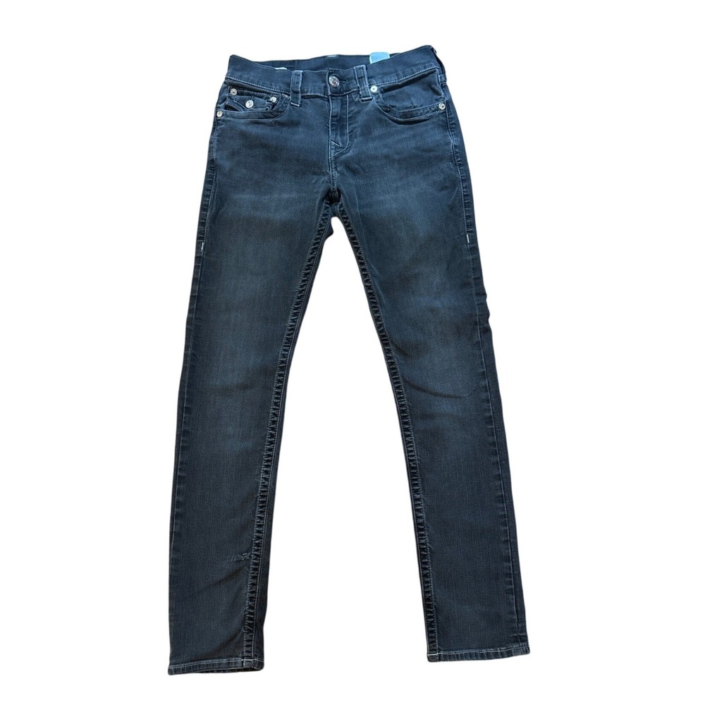True Religion Geno Relaxed Slim Jeansโ Women Grey Horseshoe Stitch SIZE 30